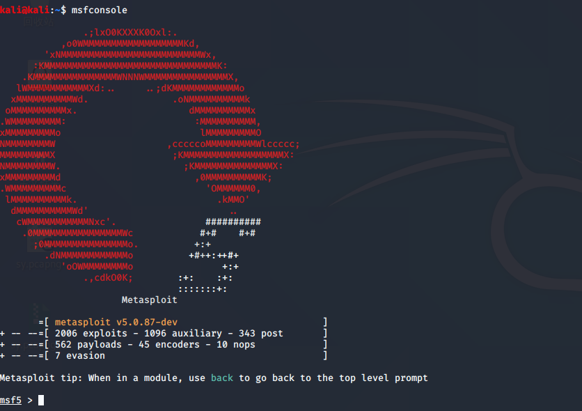 启动sfconsole攻击框架